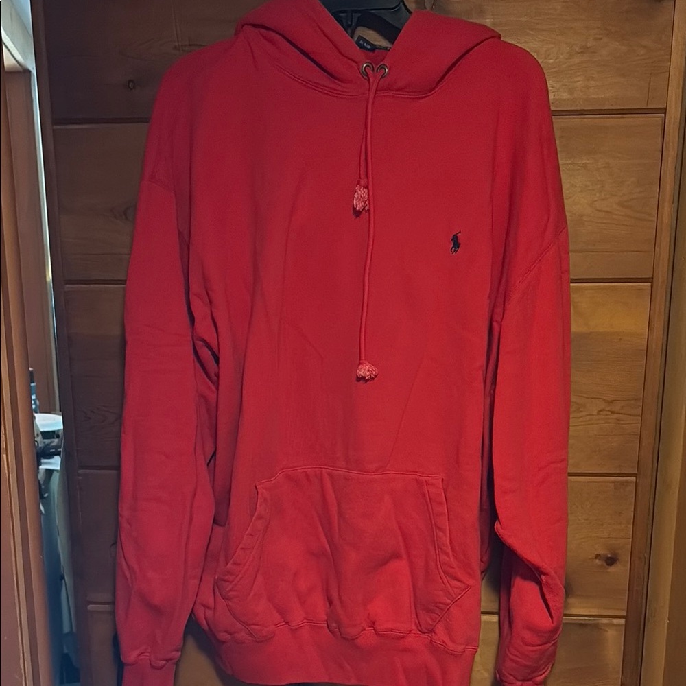 Polo by Ralph Lauren Red Crewneck Hoodie with Pony Logo